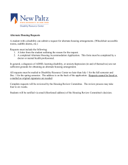 Alternate Housing Accommodation Application