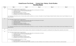 Grade 1 Social Studies Pacing Guide
