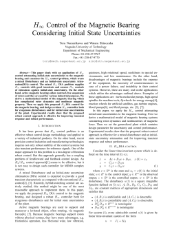 H&infin; Control of the Magnetic Bearing Considering Initial State
