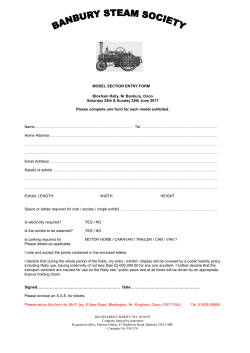 MODEL SECTION ENTRY FORM Bloxham Rally, Nr Banbury, Oxon