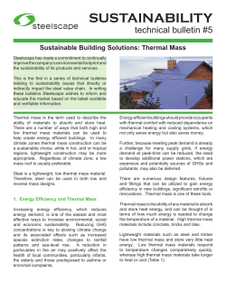 Sustainable Building Solutions Thermal Mass
