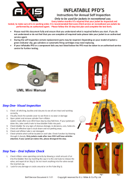 INFLATABLE PFD`S Instructions for Annual Self