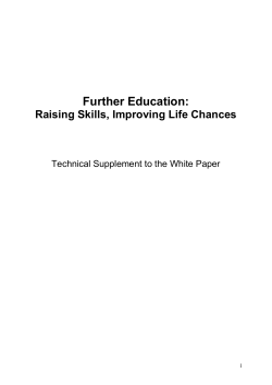 FE Reform White Paper - Department for Education