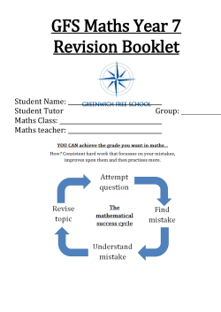GFS Maths Year 7 Revision Booklet