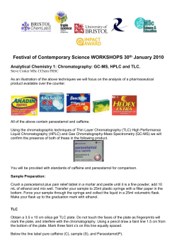Chromatography: GC-MS, HPLC and TLC.