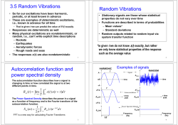 3.5 Random Vibrations Random Vibrations Autocorrelation function