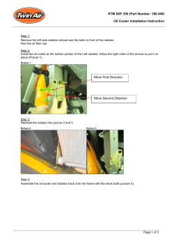Oil Cooler Installation Instruction Move First Direction