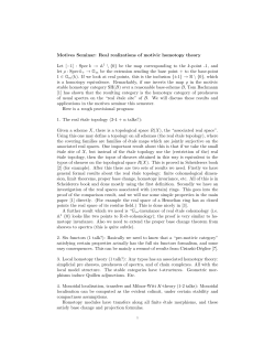 Motives Seminar: Real realizations of motivic homotopy theory Let