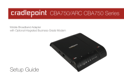 CBA750/ARC CBA750 Series Setup Guide
