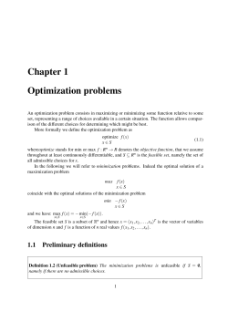 Chapter 1 Optimization problems