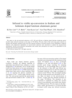 Infrared to visible up-conversion in thulium and holmium doped