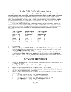 Kruskal-Wallis Test for Independent Samples