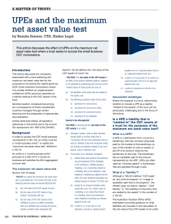 UPEs and the maximum net asset value test