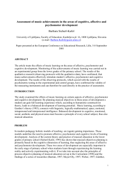 In the affective area of development the experimental group showed