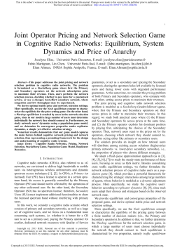 Joint Operator Pricing and Network Selection Game in Cognitive
