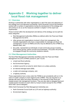 Appendix C Working together to deliver local flood risk management