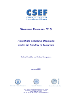 Household Economic Decisions under the Shadow of