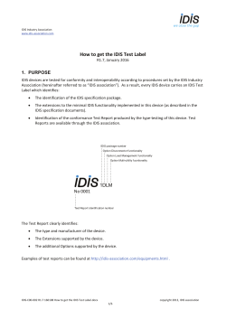 How to get the IDIS Test Label