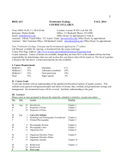 biol 612 limnology fall 1996