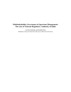 Multistakeholder Governance in Spectrum Management: The case