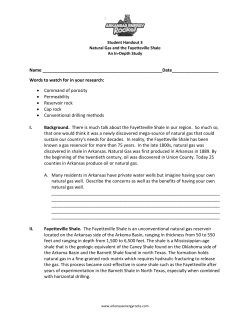 Natural Gas and the Fayetteville Shale