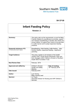 Infant Feeding Policy - Southern Health NHS Foundation Trust