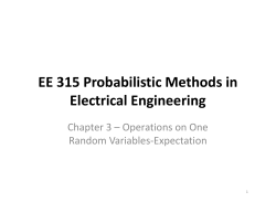 Operations on One Random Variables