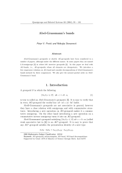 Abel-Grassmann`s bands 1. Introduction