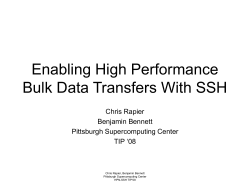 Enabling High Performance Bulk Data Transfers With SSH