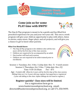 Come join us for some PLAY time with HWPS!