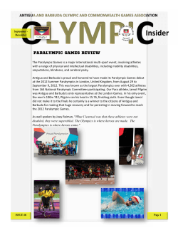 PARALYMPIC GAMES REVIEW As well spoken by Joey Reiman