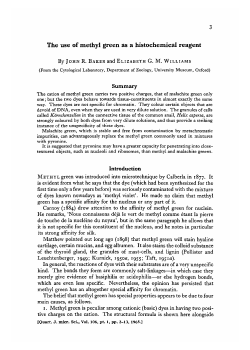The use of methyl green as a histochemical reagent