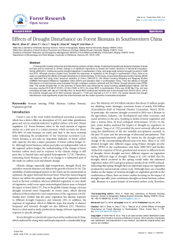 Effects of Drought Disturbance on Forest Biomass in Southwestern