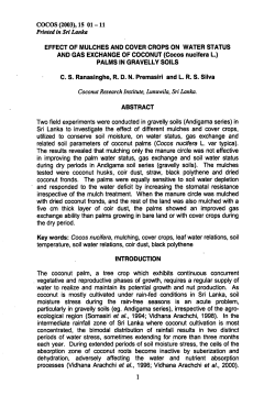 EFFECT OF MULCHES AND COVER CROPS ON WATER STATUS