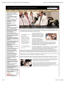 OUWB Art and Practice of Medicine Team Wins Outstanding Health