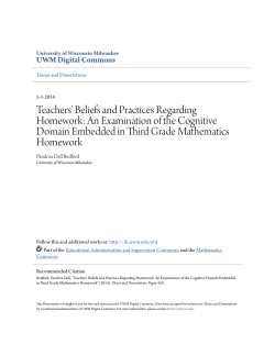 Teachers` Beliefs and Practices Regarding Homework
