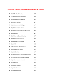 Partial List of Recent Audits with Effort Reporting Findings