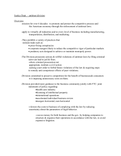 Justice Dept. &ndash; antitrust division