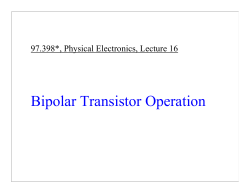 Bipolar Transistor Operation