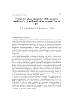 Toward two-phase simulation of the primary breakup of a round