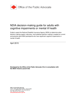 NDIA decision-making guide for adults with cognitive impairments or
