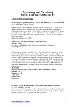 Psychology and Christianity