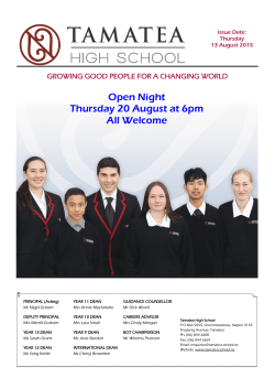Open Night Thursday 20 August at 6pm All Welcome