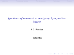 Quotients of a numerical semigroup by a positive integer