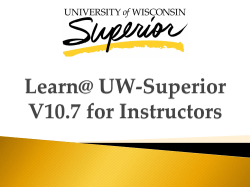 New 10.7 Learn@UWSuperior for Instructors