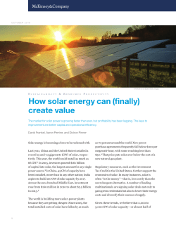 How solar energy can (finally) create value