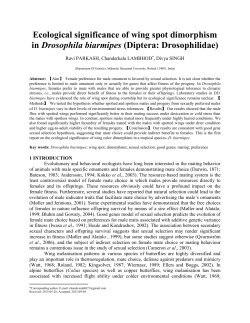 Ecological significance of wing spot dimorphism in Drosophila