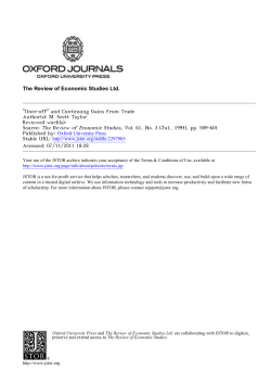 "Once-off" and Continuing Gains from Trade