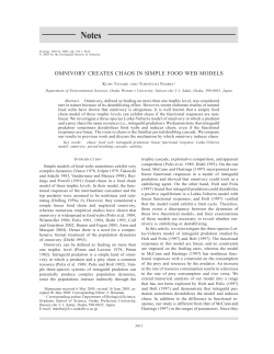 omnivory creates chaos in simple food web models