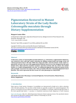 Pigmentation Restored in Mutant Laboratory Strain of the Lady